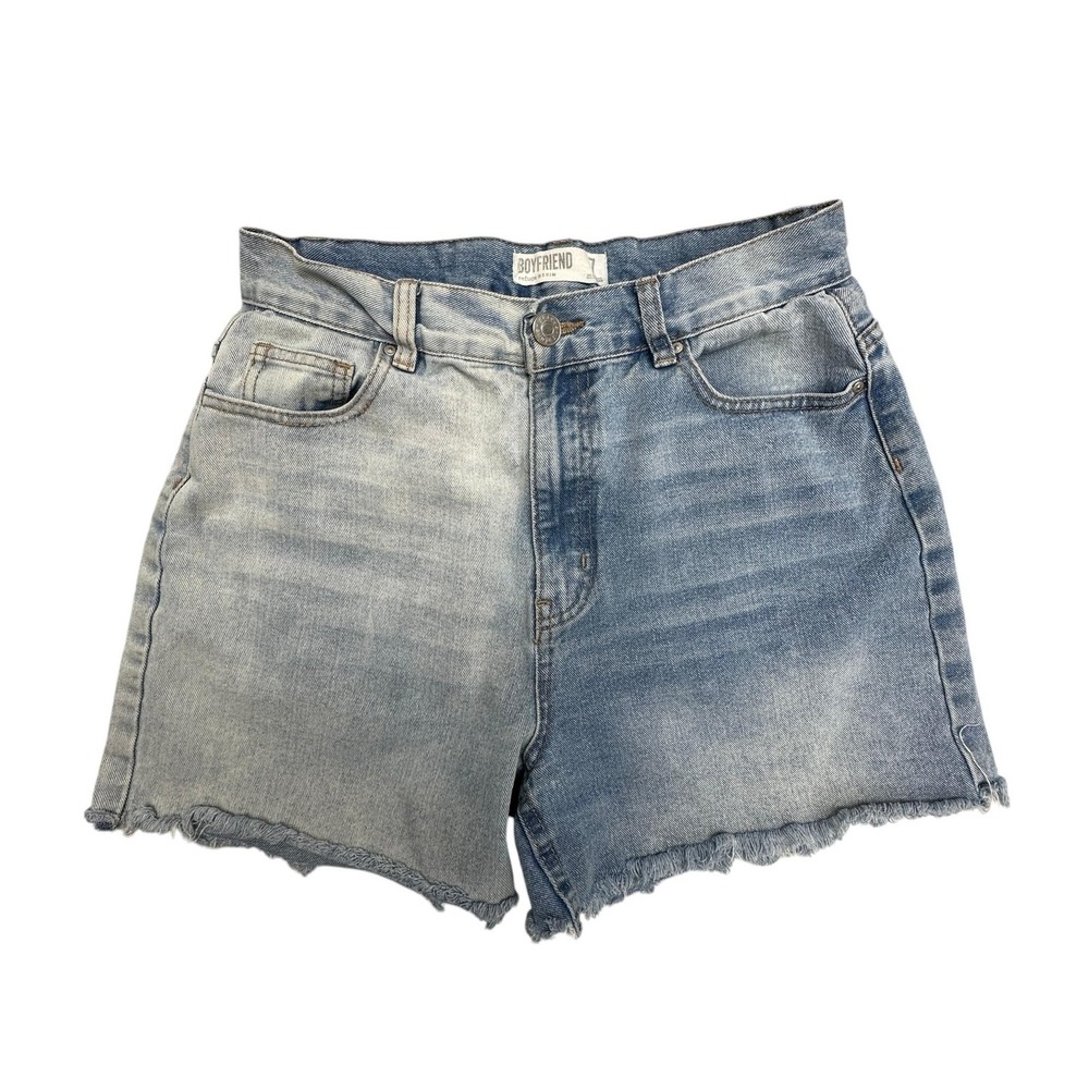 Refuge Denim Shorts Juniors 7 Blue Boyfriend Fit Colorblock Frayed Hem‎ Cutoff